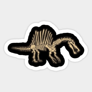 Spinosaurus Skeleton T-shirt, Spikey Dinosaur Shirt, Dino Bones Tshirt, Paleontologist Tee, Spined Prehistoric Reptiles Sticker